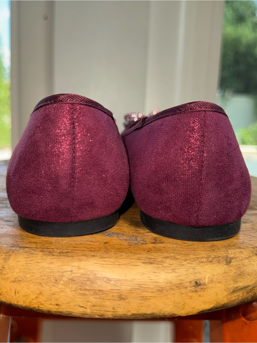 Kenneth Cole Reaction Elstree Jewel Ballet Flats Women 7 Burgundy Rhinestone NWT - Picture 14 of 16